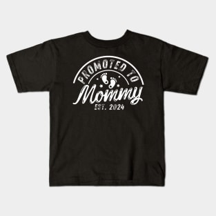 Promoted To Mommy Est 2024 New Mom First Mommy Kids T-Shirt